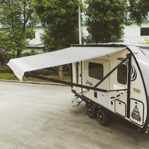 Awnlux Store Enrouleur Automatique avec Tissu Renforcé PVC pour Camping-car, Camper, RV, Caravane