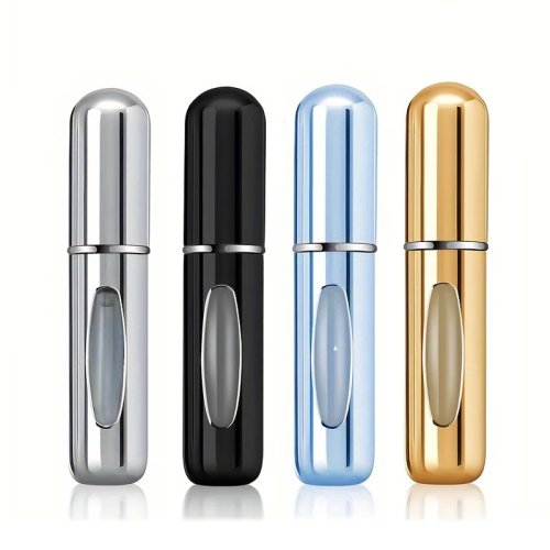 1/4 قطعة 5 مل رذاذ عطر محمول، زجاجة ألمنيوم قابلة لإعادة التعبئة لمستحضرات التجميل، ميني للسفر