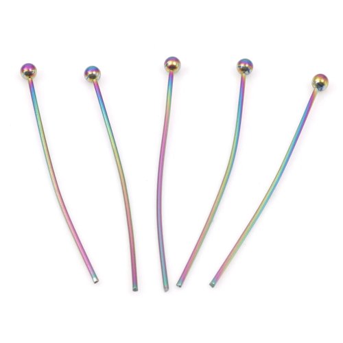 10Pcs 20/25/30mm Stainless Steel Ball Head Pins for Jewelry Making, Findings, Handmade Accessories, Supplies, 0.6mm Dia.