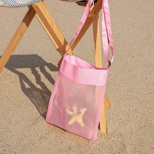 Sac à jouets de plage pour enfants, grande contenance, maille légère, sangle réglable