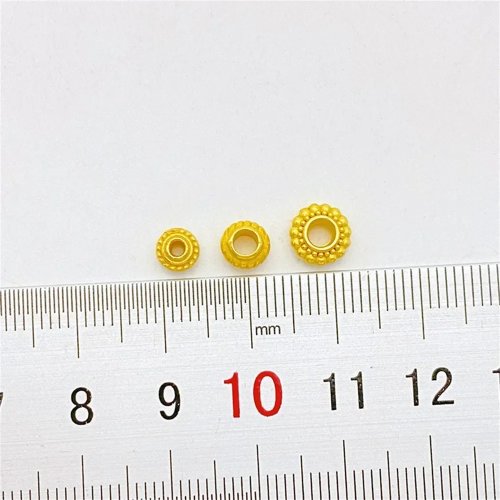 Missangas Separadores Disco Voador Roda Lanterna Dourado Areia, Missangas Soltas para DIY Pulseira Colar Material de Joalharia