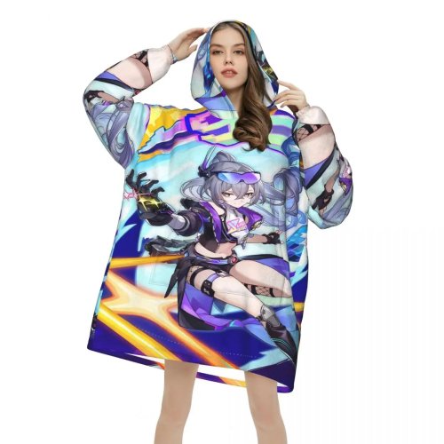 Honkai Star Rail Blanket Hoodie Oversized Wearable Sweatshirt Warm Gift for Women Girls Girlfriend