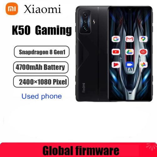 Xiaomi Redmi K50 Gaming 5G Global Version Smartphone Snapdragon 8 Gen 1 64MP Zijwaartse vingerafdruk 6,67" 120W Gebruikt