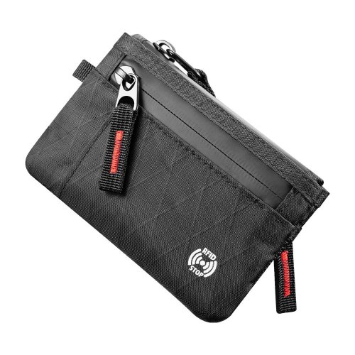 RFID Anti-Theft Ultra-Thin Wallet - Unisex Zipper Coin Purse, Multi-Compartment Credit Card Holder, Portable & Lightweight