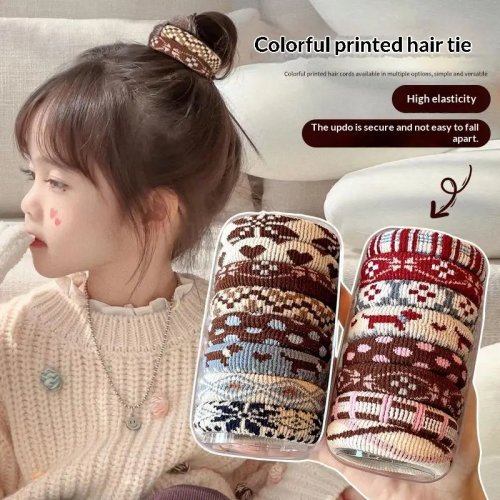 4Pcs Ethnic Pattern Scrunchies Hair Ties for Women Ponytail Holders