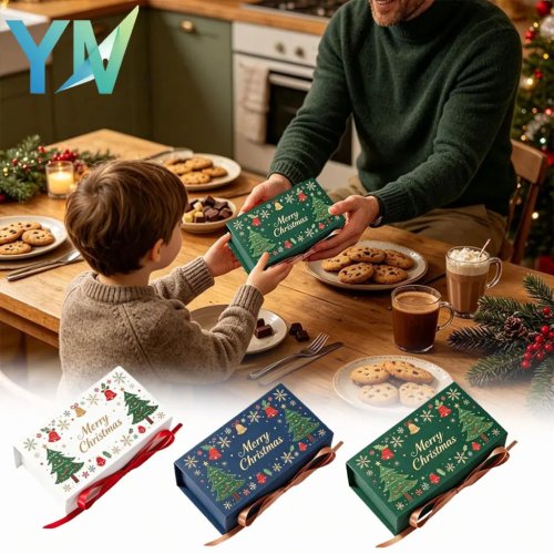 5-40 Pzas. Cajas Navideñas Mini Elegantes - Cajas Vacías para Chocolates, Regalo de Fiesta de Nochebuena, Adorno de Árbol y Decoración Navideña