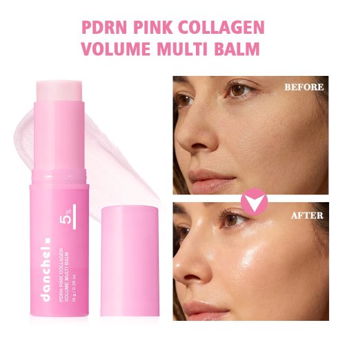 PDRN Pink Collagen Multi-Volume Balm Stick - Anti-Aging Firming Wrinkle Corrector for Eye, Neck, Forehead & Smile Lines