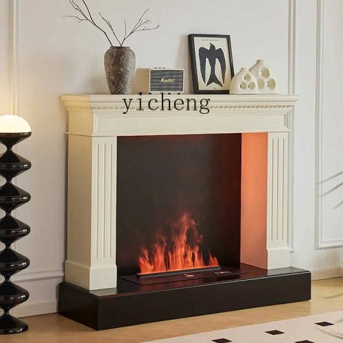 Cheminée électrique décorative avec meuble, flamme simulée et humidificateur pour la maison
