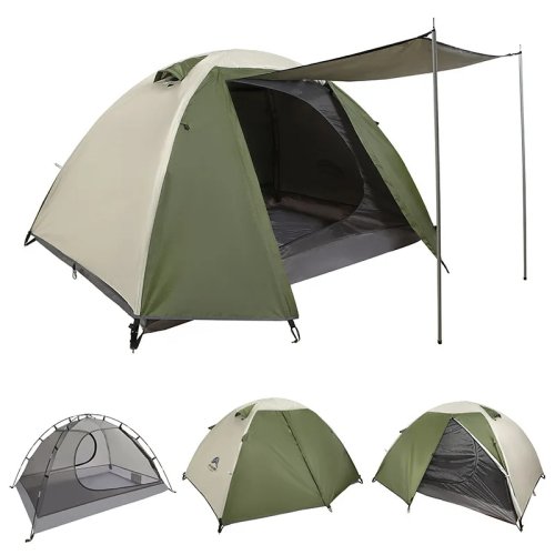 Popular Outdoor Camping Tent, Double-Layer Thick Rainproof Portable Beach Sun Shelter