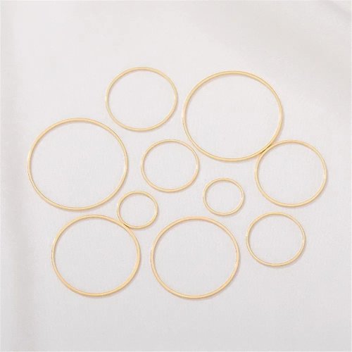 Anello Geometrico Placcato in Oro 14K per DIY Bigiotteria - Connettore per Orecchini e Ciondoli, Accessorio per Lavoretti Creativi Q010