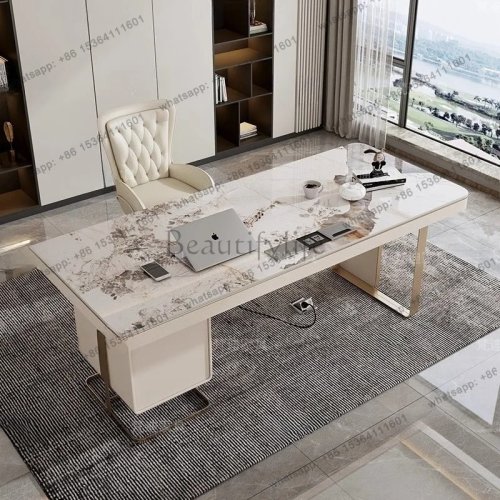 LJY Modern Luxury L-Shaped Computer Desk – Designer Office Writing Desk & Study Organizer
