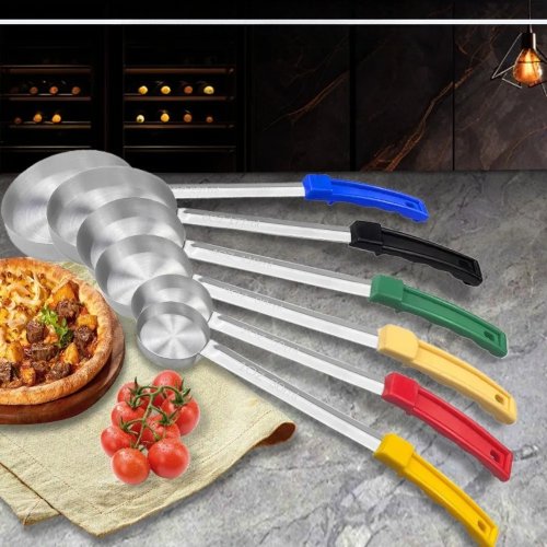 Cuchara de Salsa de Acero Inoxidable con Mango de Goma Largo Anti-Calor - Cucharón Multiusos para Sopa, Medir, Extender Pizza