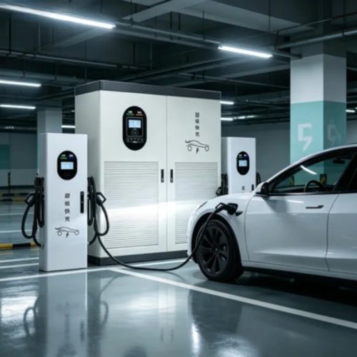 Estación de carga rápida DC de 240kW con doble conector, pantalla publicitaria, control por app OCPP, CCS2 CCS1 CHAdeMO para estacionamiento público