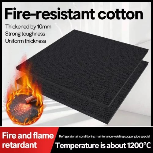 Black Carbon Fiber Fireproof Welding Blanket, High Temperature Resistant Torch Shield Mat
