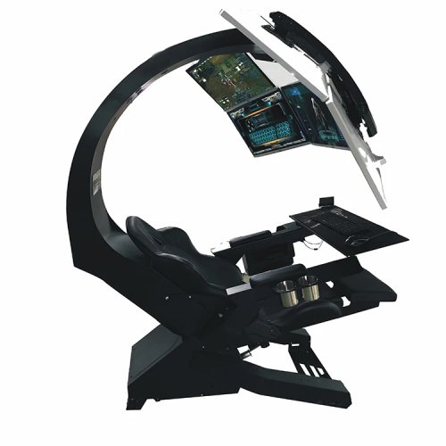 Ease Comfy Imperator Works ゲーミングコックピット マッサージ機能付き、カスタマイズ可能なRGB、マルチモニター対応、モデル320