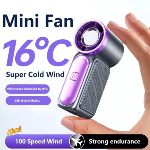 พัดลมพกพามินิ 3600mAh ความเร็วสูง เทอร์โบ สำหรับเดินทางกลางแจ้ง
