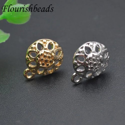 30 peças ganchos para brincos em forma de flor banhados a ouro, fios para brincos feitos à mão para fazer brincos de luxo