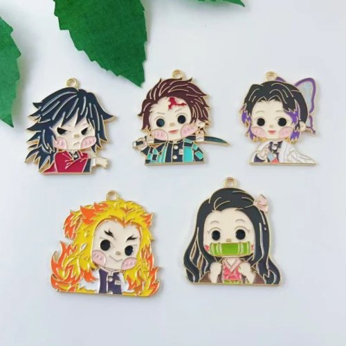 10Pcs Alloy Enamel Cartoon Character Pendant, DIY Jewelry Making Charms for Earrings & Keychains