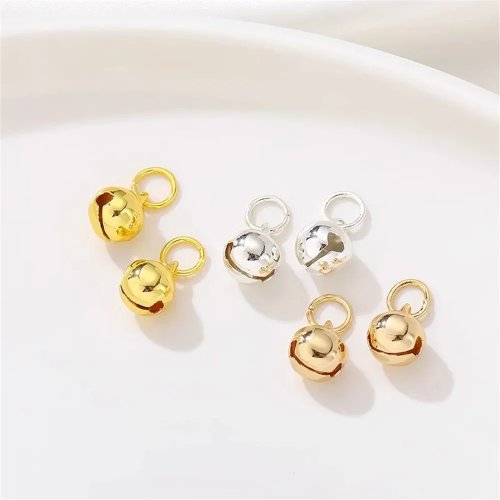 14K Gold Wrapped Open Loop Bell Pendant for DIY Bracelet Necklace, Jewelry Making Accessory L360