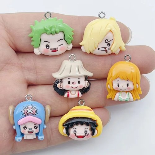 10個セット カートゥーンキャラクター レジンペンダント DIY ジュエリー アクセサリー イヤリング キーチェーン ネックレス 卸売