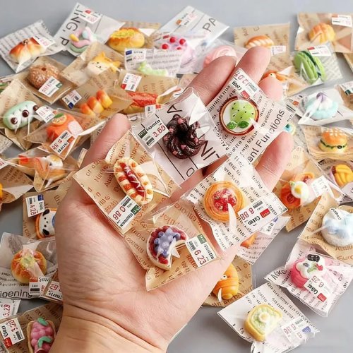 5-60 pcs Jouet alimentaire DIY gâteau dessert pain mini simulation jouet enfant anti-stress squeeze fidget slider cadeaux de fête