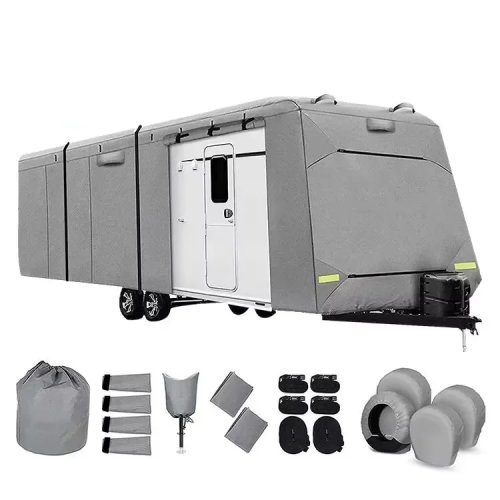 Penutup Trailer Tahan Air untuk Mobil Caravan RV Camper - Kain Non-Woven 4 Lapis, Ukuran Kustom