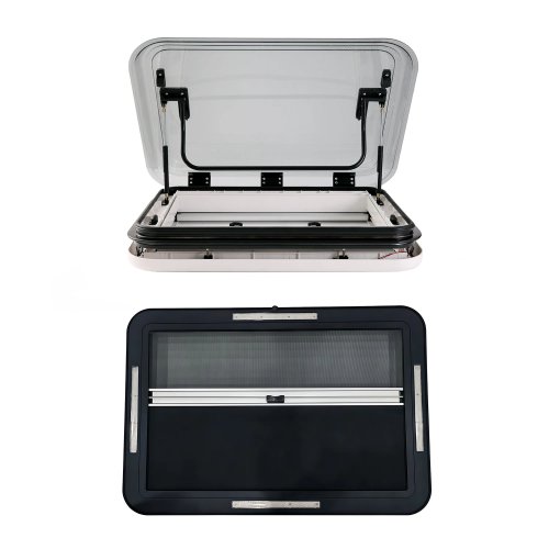 RV Caravan Roof Window Skylight with Sunshade & Insect Screen - Camper Van Roof Hatch Vent