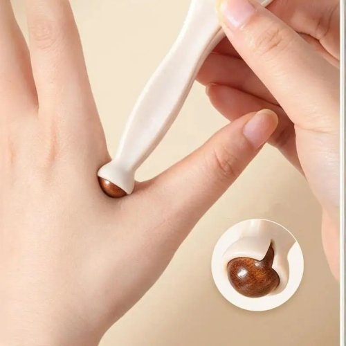 Alat Rol Pijat Jari Kayu – Massager untuk Meredakan Sindrom Carpal Tunnel, Portabel untuk Perjalanan & Pemakaian Harian
