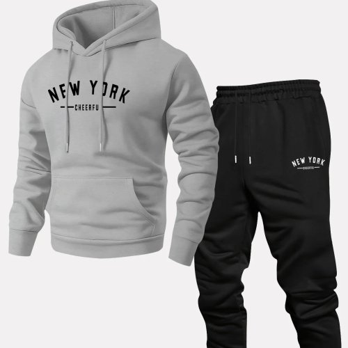 2026 Autumn Winter New York Letter Print Men's Crewneck Long Sleeve Sweatshirt Casual Pullover