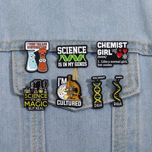 Science Is In My Genes Enamel Pin – Chemical Structure Brooch, Funny Gift for Friends