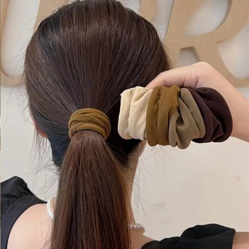 5Pcs New Wide Thick Elastic Hair Ties Colorful Scrunchies for Girls