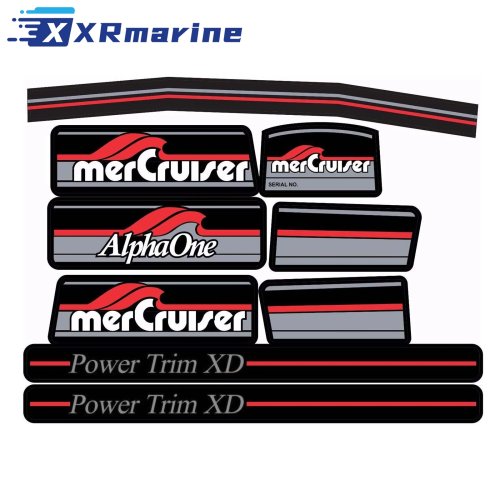 Set di Adesivi e Decalcomanie Rossi per Mercruiser Alpha One Gen One – Completo 37-13682A90 13682A90