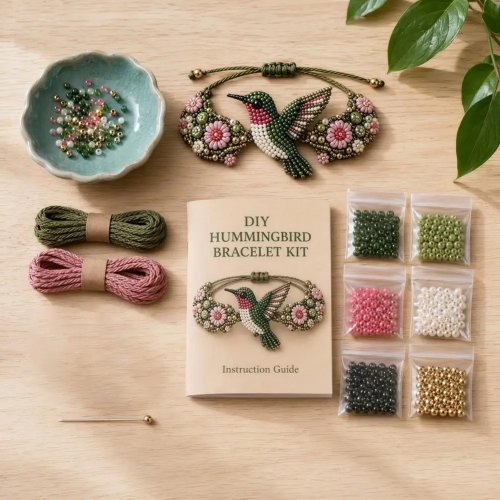 Armband-Set zum Selbermachen mit bunten Perlen & Tieranhängern - DIY Perlenarmband Bastelset für personalisierten handgemachten Schmuck