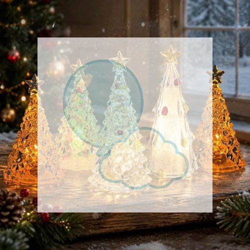 Glow in the Dark Crystal Christmas Tree Night Light - Christmas Desktop Decoration