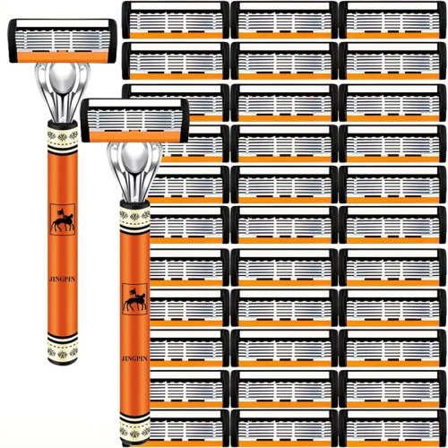 High Quality Men's 6-Layer Safety Razor Set – Stainless Steel Shaver with Interchangeable Head