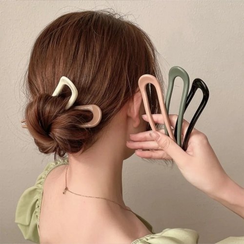 U-vormige Acryl Haarspeld en Haarstok voor Dames - Eenvoudige Mode Haaraccessoires Groothandel