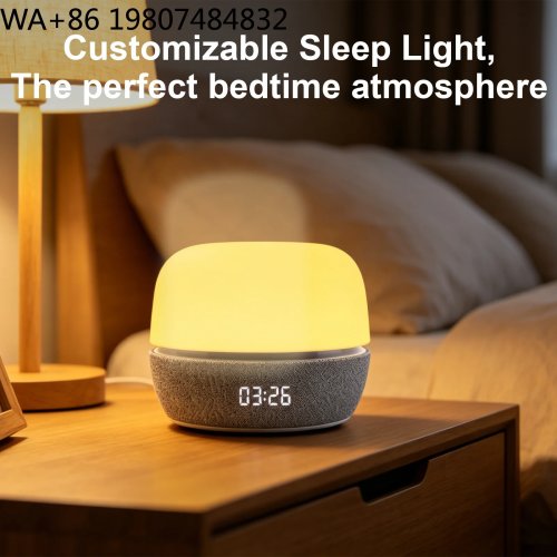 Slimme Slaaptrainer met 34 Kalmerende White Noise Geluiden, Zonsopgang Sfeerlamp, RGB Ademend Nachtlampje, Multifunctioneel voor Baby- en Volwassenenslaapkamer