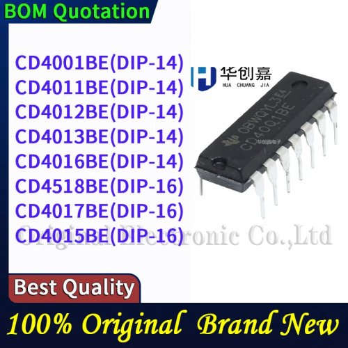 CD4001BE CD4011BE CD4012BE CD4013BE CD4016BE CD4518BE CD4017BE Circuits intégrés logiques CMOS DIP-14/DIP-16 + Coque PC