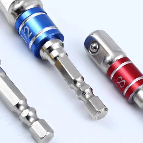 Adaptador de Hex a Cuadrado, Diseño de Canal Doble R, Adaptador de Vaso con Vástago Hexagonal, Extensión de Vaso para Taladro, Resistente al Óxido, Herramienta Eléctrica