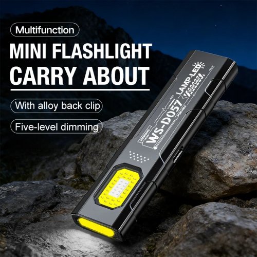 Multi-Functional LED Work Light, Magnetic, Red/Blue Flashing, Mini Outdoor Super Bright Maintenance Flashlight