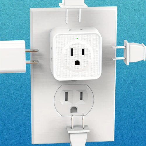 Ekstender 5 Lubang Multi Plug, Pembagi Soket Dinding Kecil untuk Perjalanan, Rumah, Kantor, Asrama