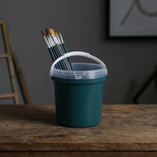 Heavy Duty Plastic Bucket with Comfortable Grip Handle – Stackable Round Storage Container for Home