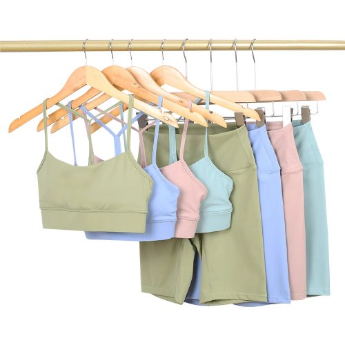 Conjunto de Yoga para Mujer: Sujetador Y, Chaleco, Top y Pantalón Capri - Cómoda Ropa Deportiva para Running, Fitness y Verano