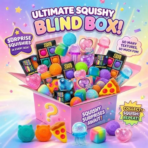 Série de 100+ Blind Box Squishy Sensoriel, Jouet Fidget Slow Rise Aléatoire, Cadeau Surprise Anti-Stress à Collectionner