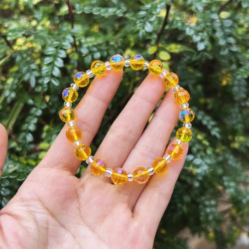 Pulsera de moda con cuentas de cristal de vidrio multifacéticas, accesorio DIY hecho a mano para ropa única