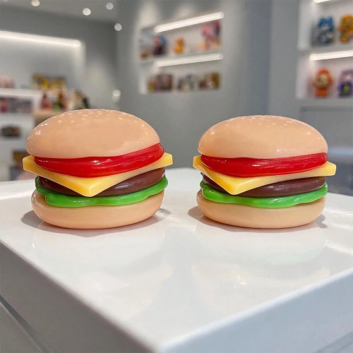 Juguete antiestrés hamburguesa de 6 capas - Bola squishy sensorial para aliviar estrés