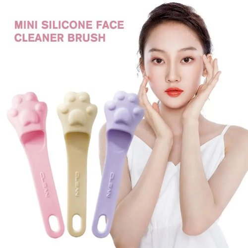 Spazzola viso in silicone flessibile a forma di zampa di gatto, riutilizzabile, spazzola massaggiante per dito per rimuovere i punti neri