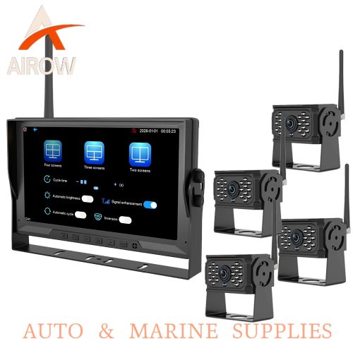 Airow Camera Lùi Không Dây 7 Inch cho Xe Tải Xe RV Xe Kéo - 720P Tầm Nhìn Ban Đêm, BSD Phát Hiện Điểm Mù, Màn Hình Cảm Ứng, 9-36V