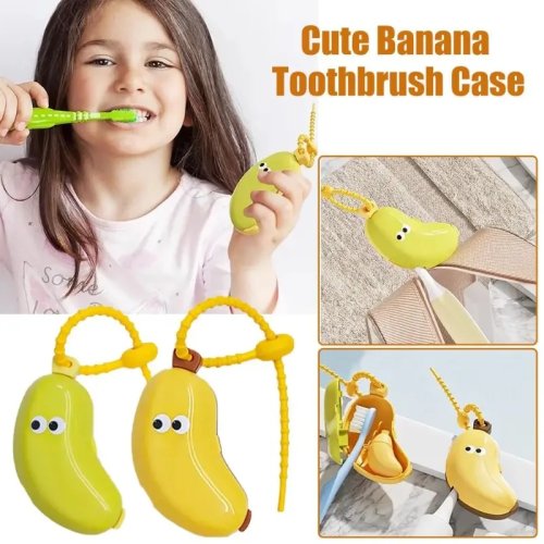 Portable Toothbrush & Toothpaste Travel Case Banana-Shaped Dust Cover for Electric Toothbrush