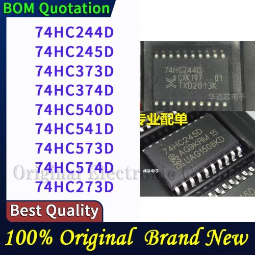 Circuits intégrés logiques série 74HC (74HC244D, 74HC245D, 74HC373D, 74HC374D, 74HC540D, 74HC541D, 74HC573D, 74HC574D, 74HC273D) avec boîtier PC
